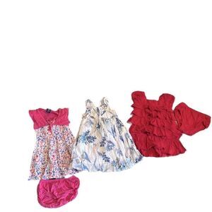 Lot of 3 Girls Dresses Gap Chaps Old Navy 12-18 MO